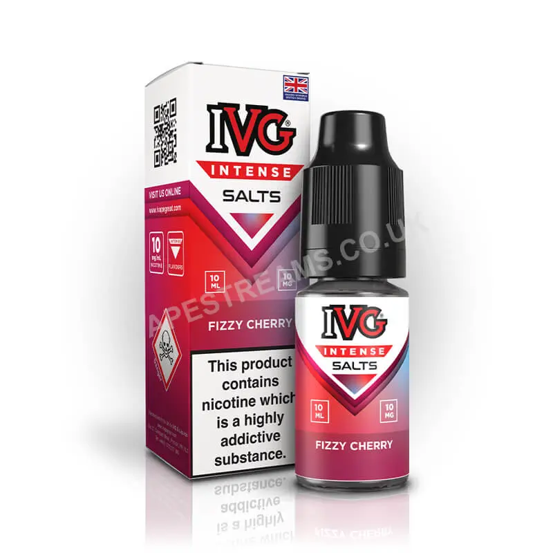 Ivg Intense Fizzy Cherry 10ml Nic Salt E Liquid Bottle Box