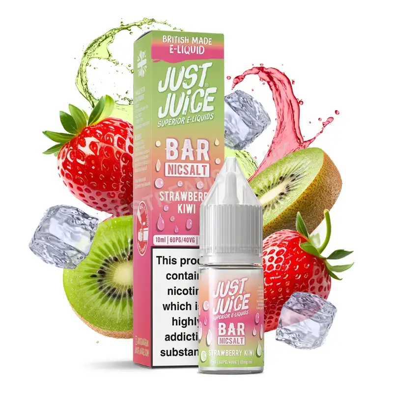 Just Juice Bar Strawberry Kiwi 10ml Nic Salt E Liquid With Box