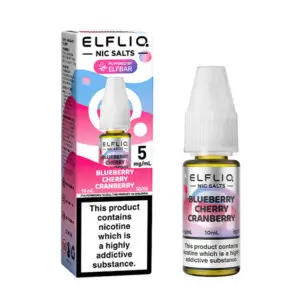 Elfliq Elfbar 5mg Blueberry Cherry Cranberry 10ml Nic Salt Bottle With Box